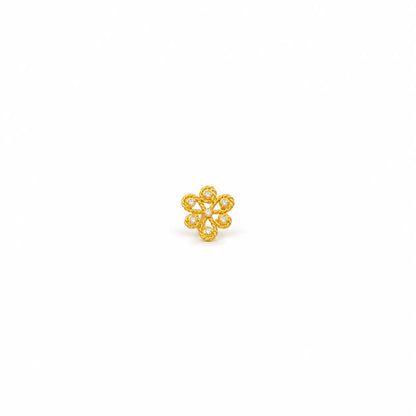 AVIRRA Gold Filled Floral Petal Wired Nose Pin