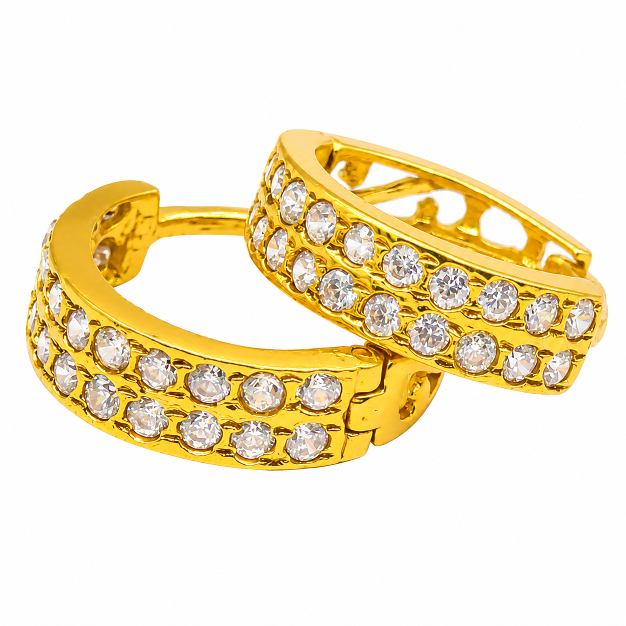 AVIRRA Gold Filled Diamond style Crystal Hoop Earrings
