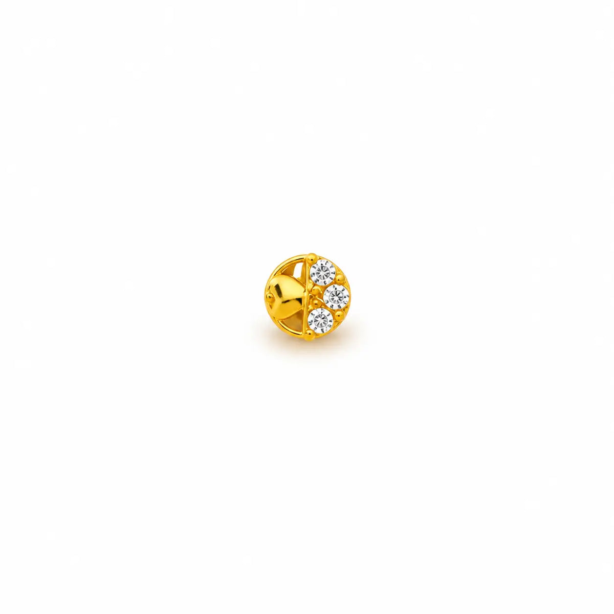 AVIRRA Gold Filled Triple Crystal Ball  Wired Nose Pin