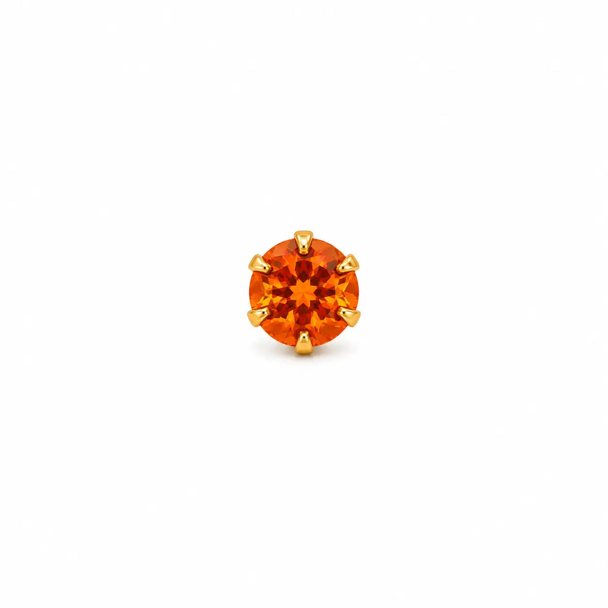 AVIRRA Gold Filled Orange Crystal Wired Nose Pin