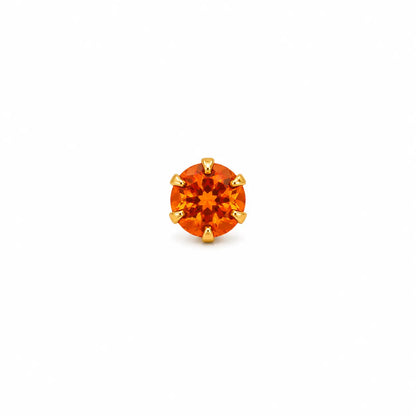 AVIRRA Gold Filled Orange Crystal Wired Nose Pin