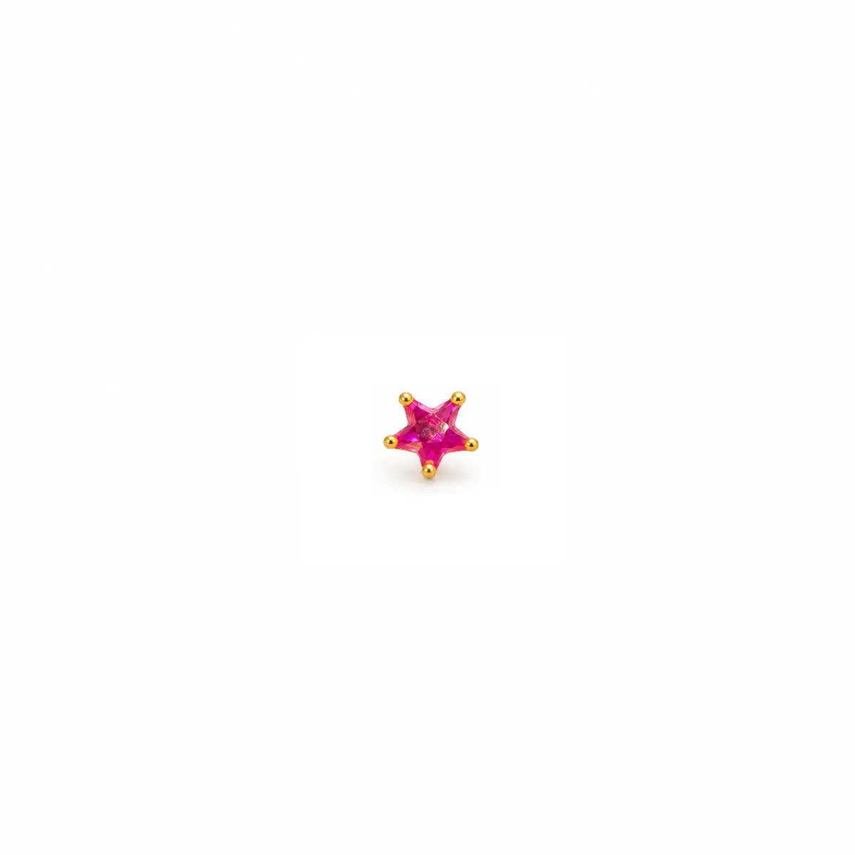 AVIRRA Gold Filled Pink Star Wired Nose Pin