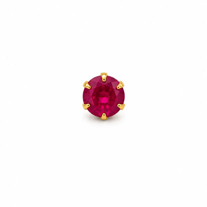 AVIRRA Gold Filled Ruby Red Crystal Wired Nose Pin