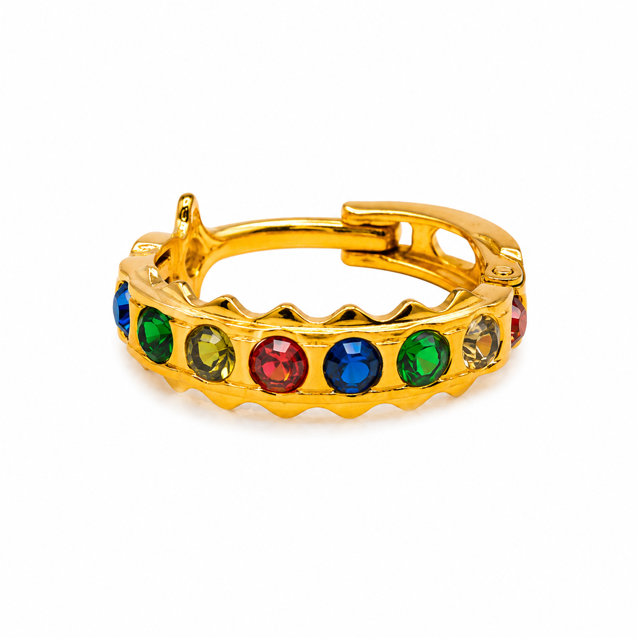 AVIRRA Gold Filled Multi-Color Crystal Hoop Nose Ring