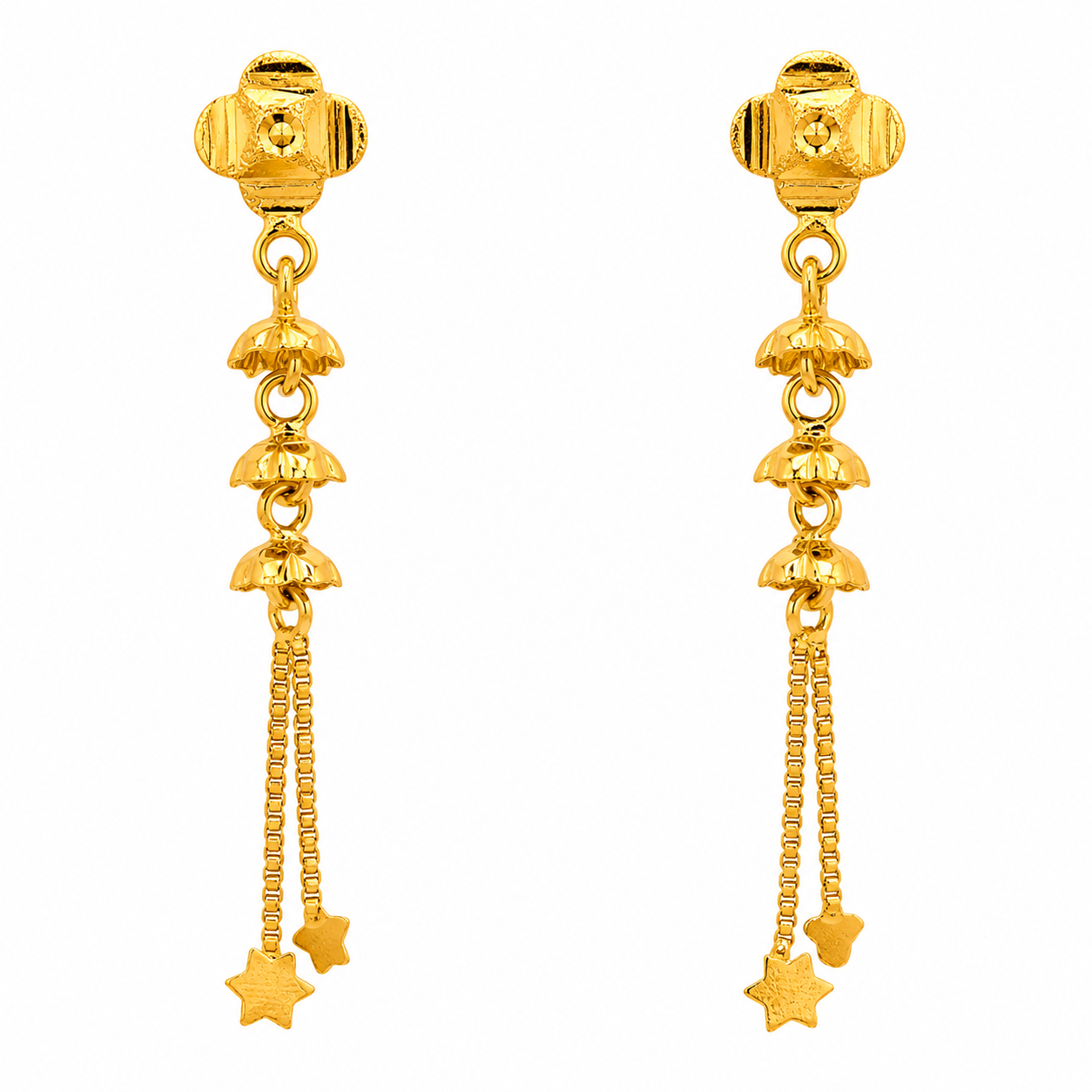 AVIRRA Gold Filled Floral Cascade Tassel Earrings
