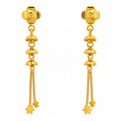 AVIRRA Gold Filled Floral Cascade Tassel Earrings