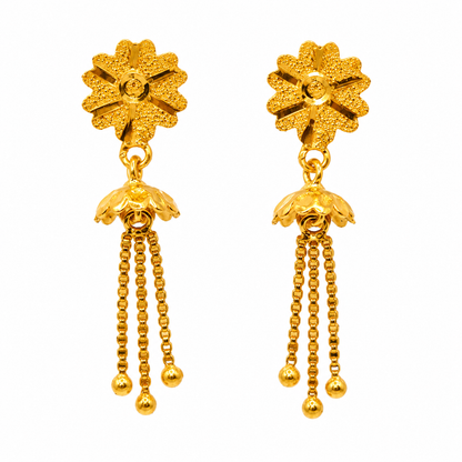 AVIRRA Gold Filled Floral Tassel Drop Earrings