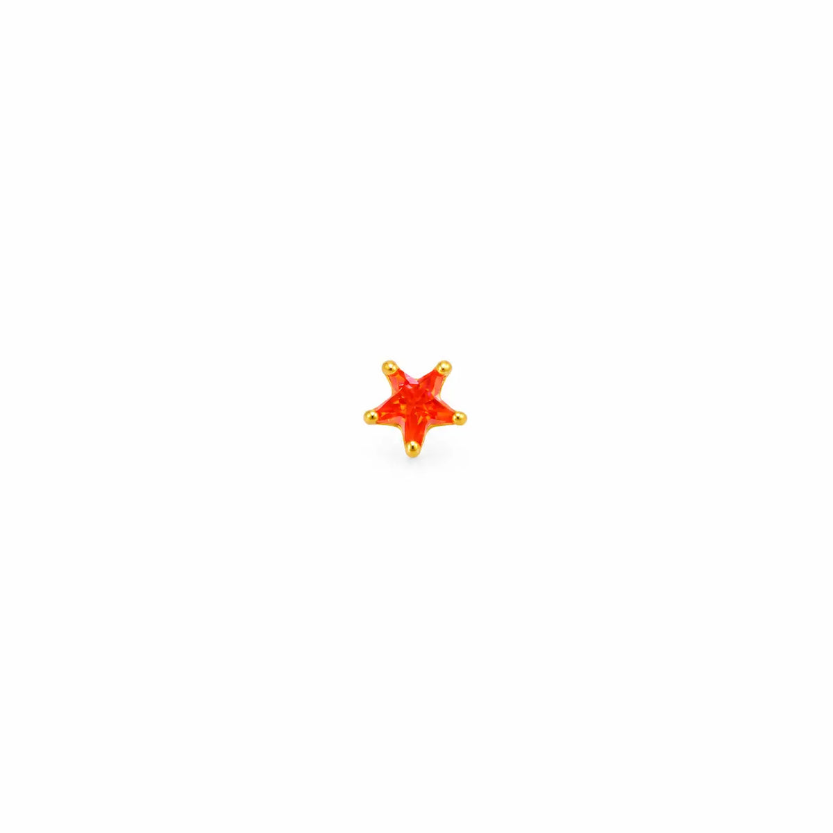 AVIRRA Gold Filled Orange Star Wired Nose Pin