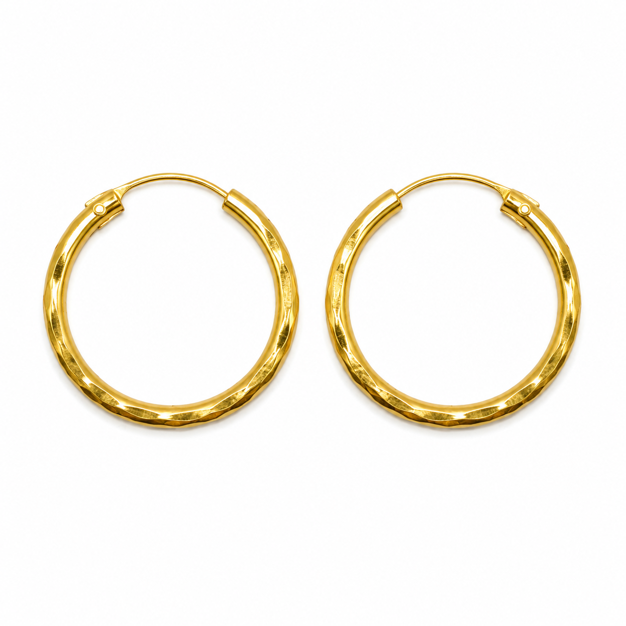 AVIRRA Gold Filled Classic Faceted Hoop Earrings