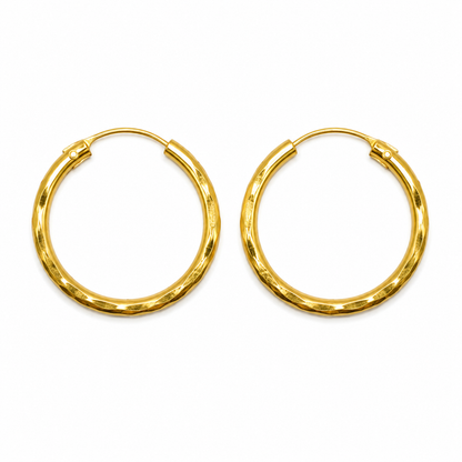 AVIRRA Gold Filled Classic Faceted Hoop Earrings