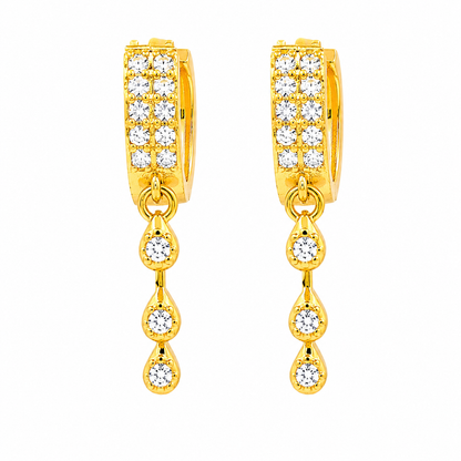 AVIRRA Gold Filled Crystal Drop Huggie Earrings
