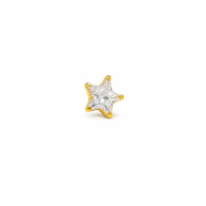 AVIRRA Gold Filled Star Crystal Wired Nose Pin