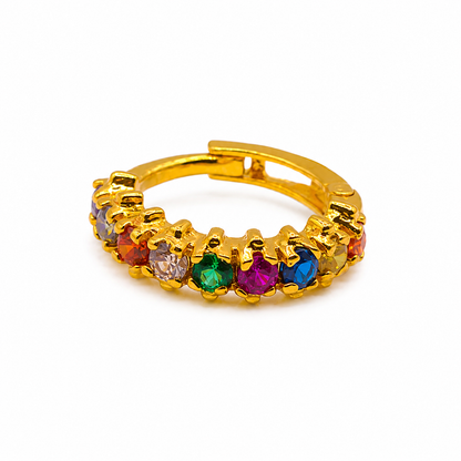 AVIRRA Gold Filled Multi-Color Crystal Half Hoop Nose Ring
