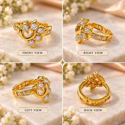 AVIRRA Gold Filled Floral CZ Nose Ring