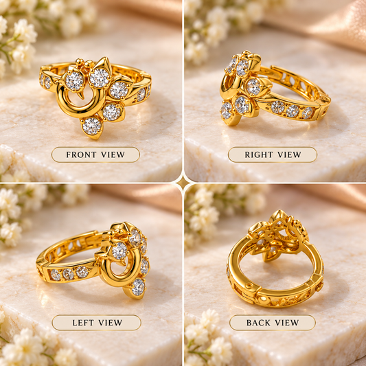 AVIRRA Gold Filled Floral CZ Nose Ring
