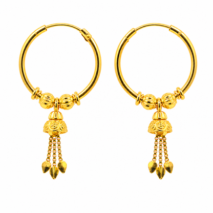 AVIRRA Gold Filled Bell Charm Hoop Earrings