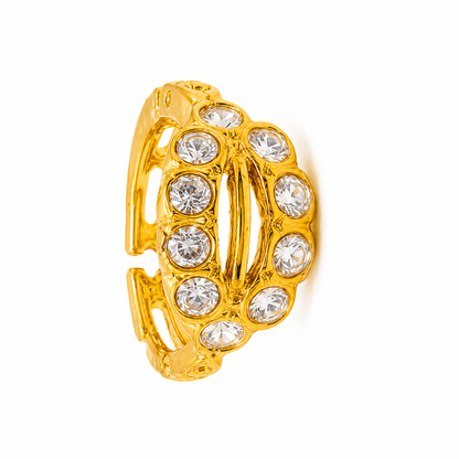 AVIRRA Gold Filled Double Row Crystal Hoop Nose Ring