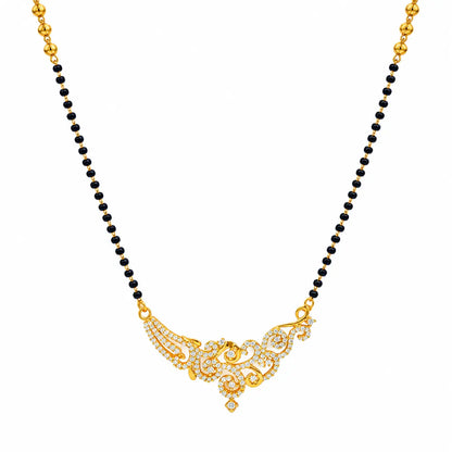 AVIRRA Elegant Gold Filled Floral CZ Mangalsutra Necklace