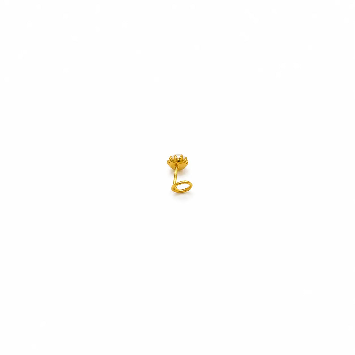 AVIRRA Gold Filled Pearl Floral Nose Pin