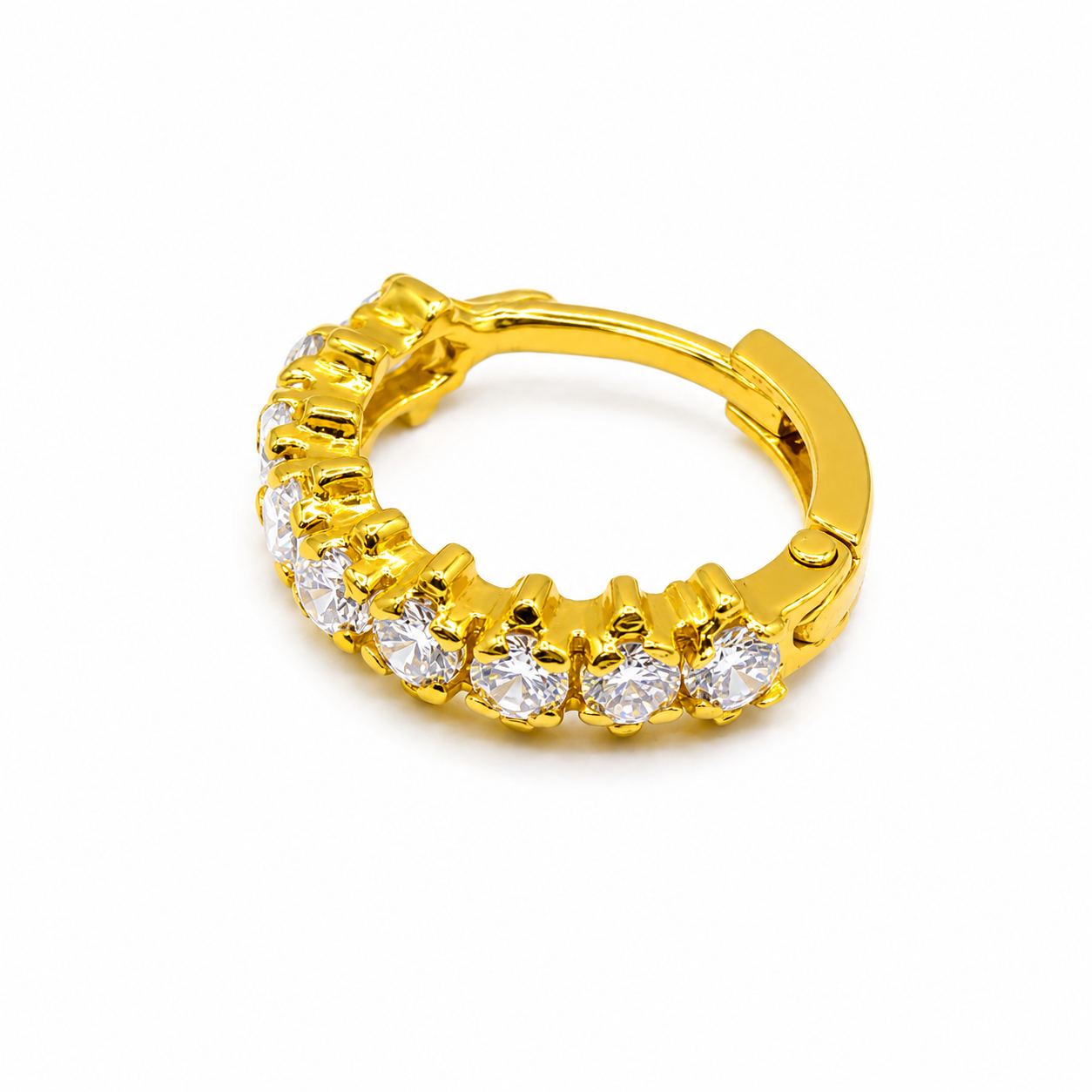 AVIRRA Gold Filled Crystal Half Hoop Nose Ring