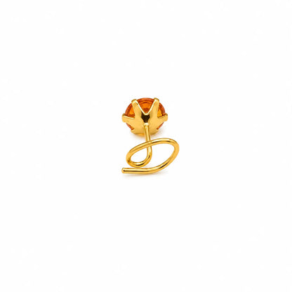 AVIRRA Gold Filled Orange Crystal Wired Nose Pin