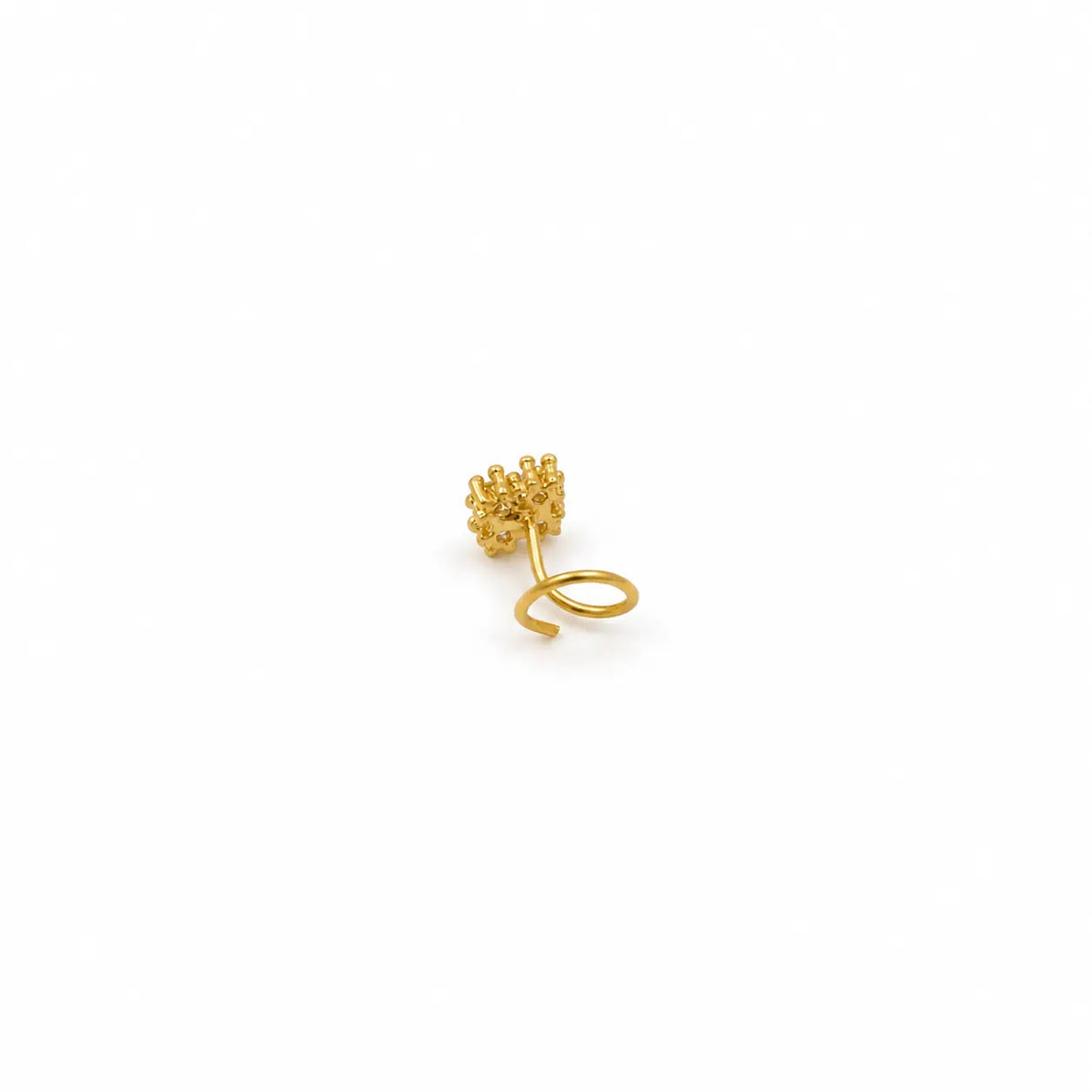 AVIRRA Gold Filled Floral Crystal Cluster Nose Pin