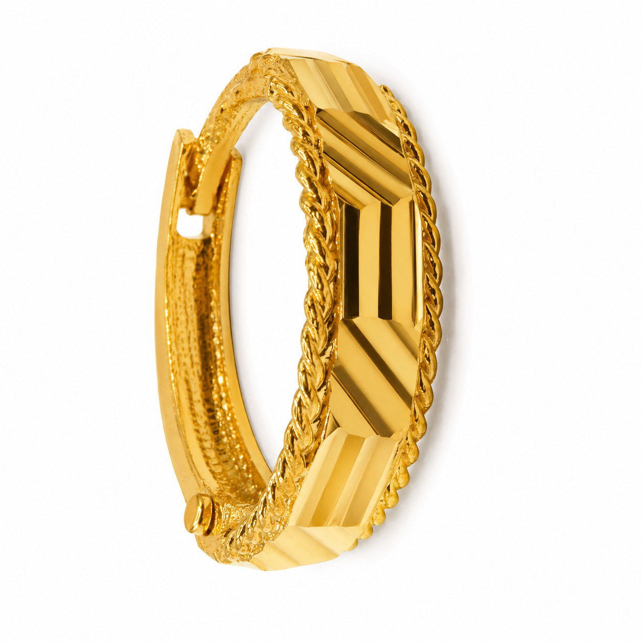 AVIRRA Gold Filled Classic Textured Hoop Nose Ring