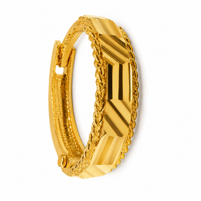 AVIRRA Gold Filled Classic Textured Hoop Nose Ring