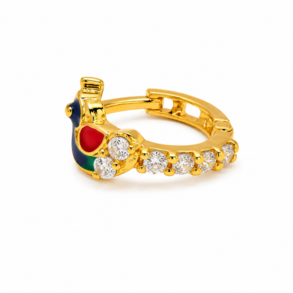 AVIRRA Gold Filled Peacock Crystal Hoop Nose Ring