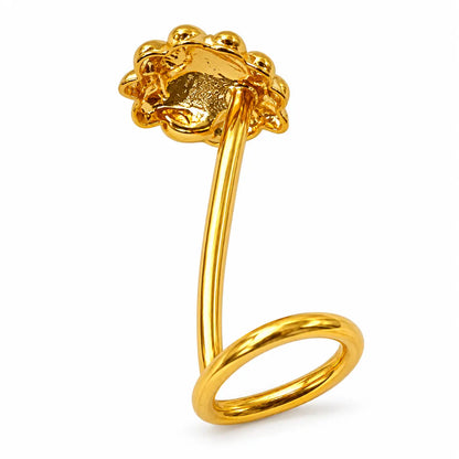 AVIRRA Gold Filled Paisley Floral Wired Nose Pin