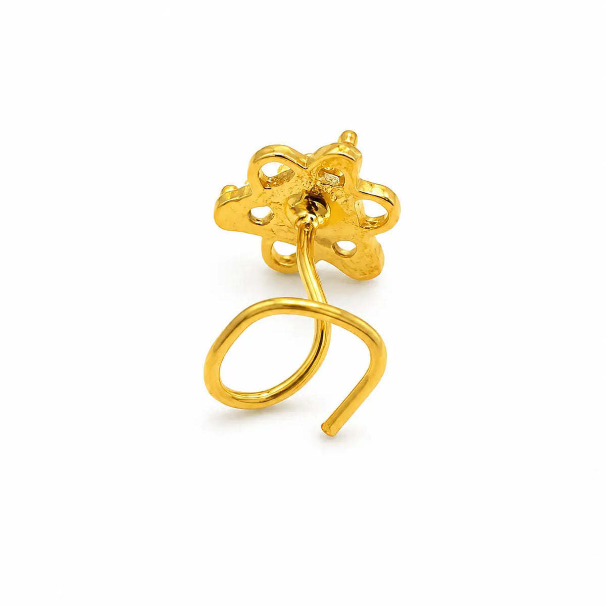 AVIRRA Gold Filled Floral Crystal Wired Nose Pin