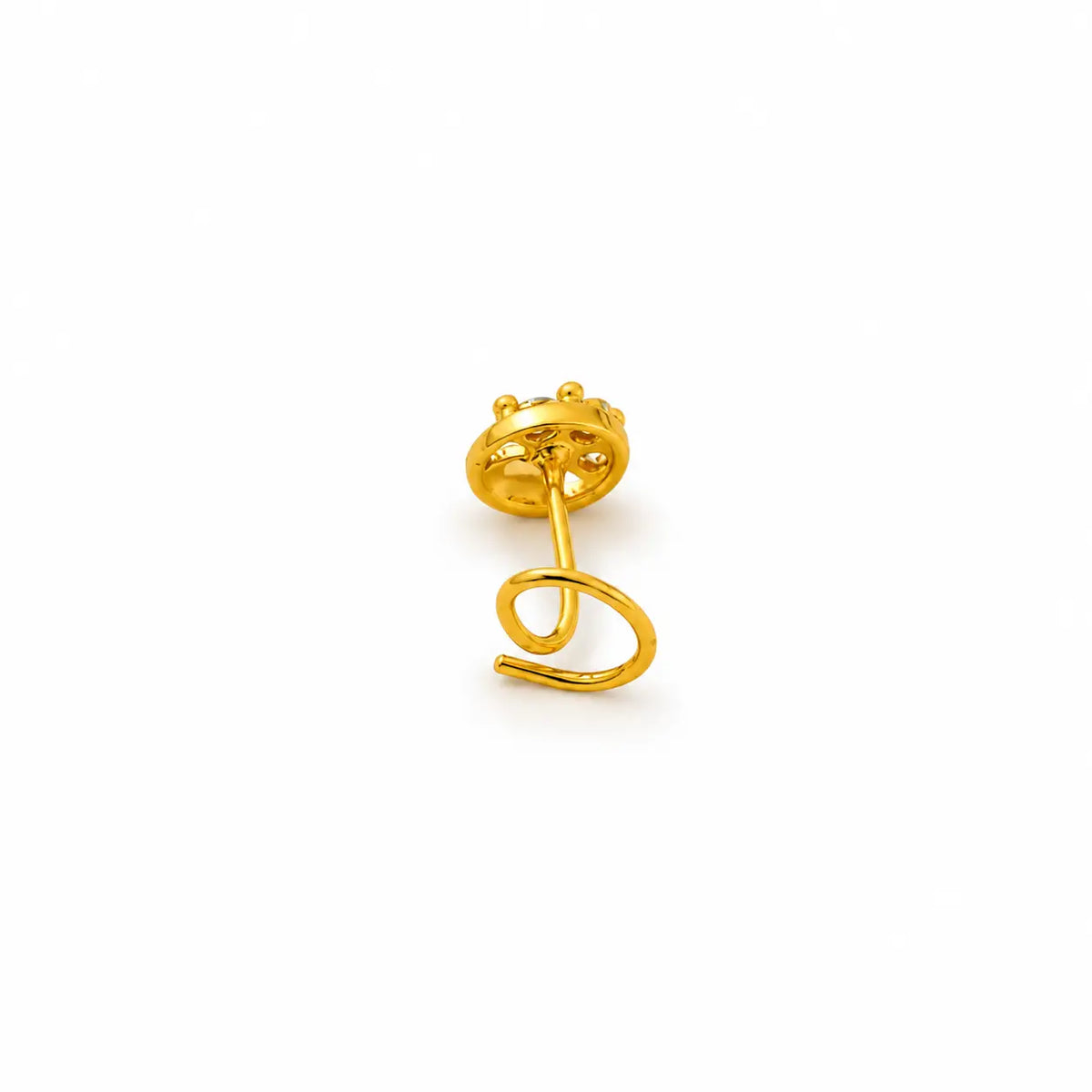 AVIRRA Gold Filled Triple Crystal Ball  Wired Nose Pin