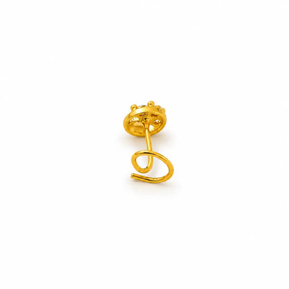 AVIRRA Gold Filled Triple Crystal Ball  Wired Nose Pin