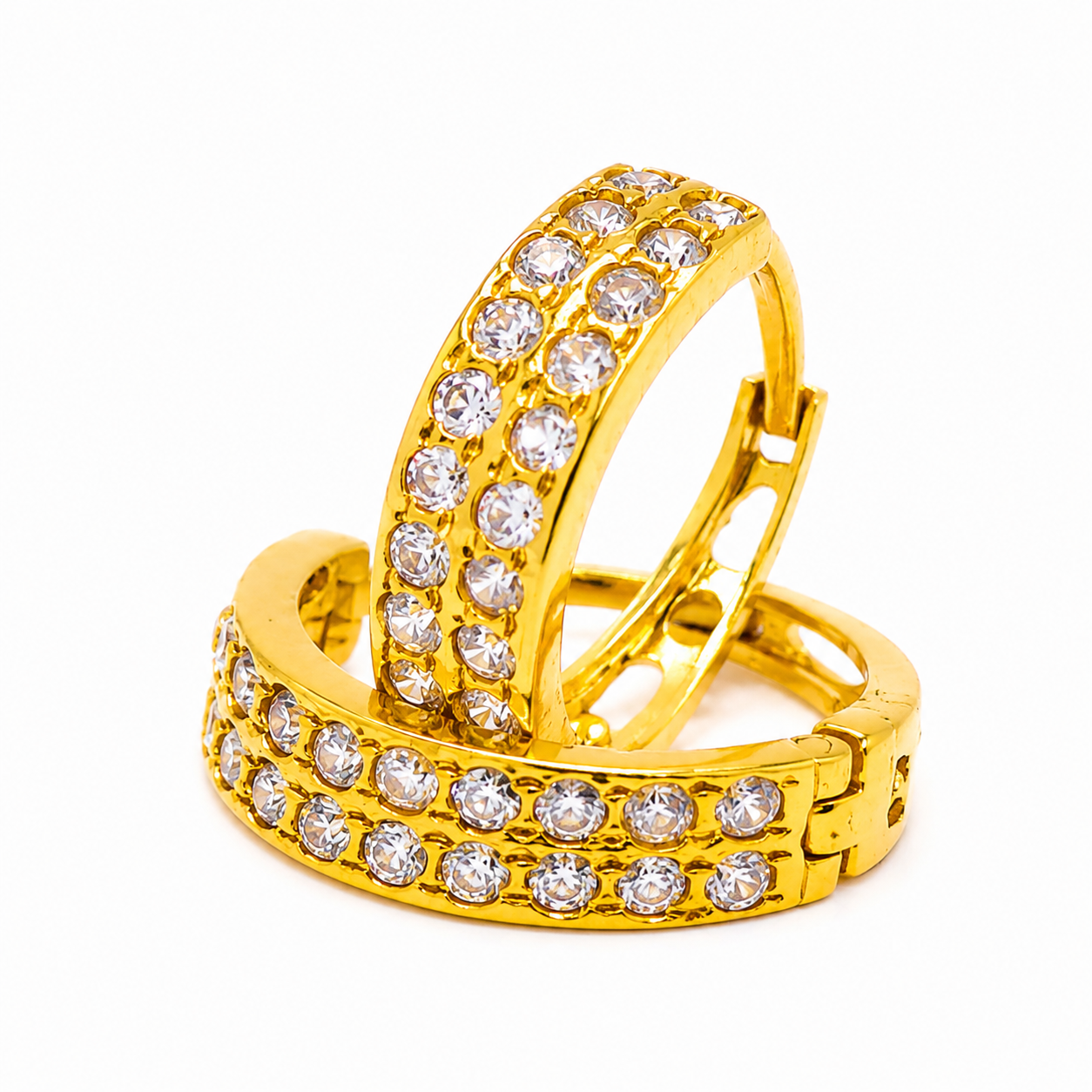 AVIRRA Gold Filled Diamond style Crystal Hoop Earrings