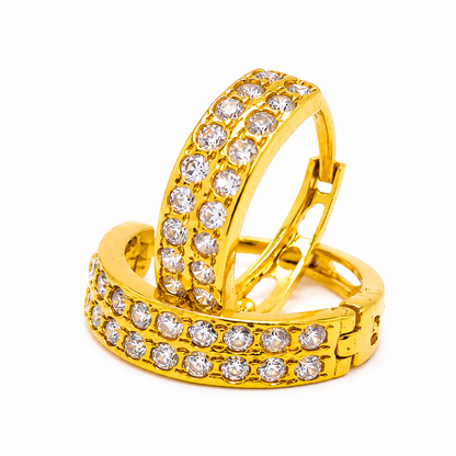 AVIRRA Gold Filled Diamond style Crystal Hoop Earrings