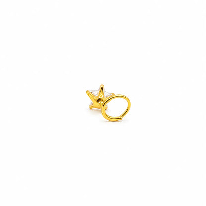 AVIRRA Gold Filled Star Crystal Wired Nose Pin