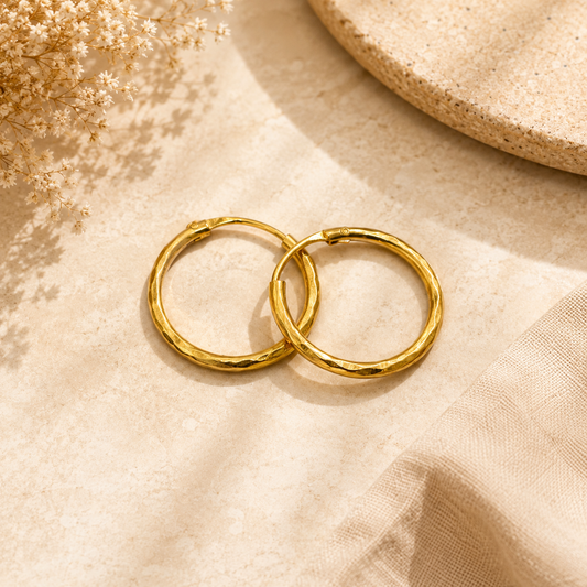 AVIRRA Gold Filled Classic Faceted Hoop Earrings