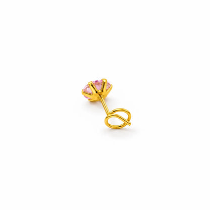 AVIRRA Gold Filled Pink Crystal Wired Nose Pin