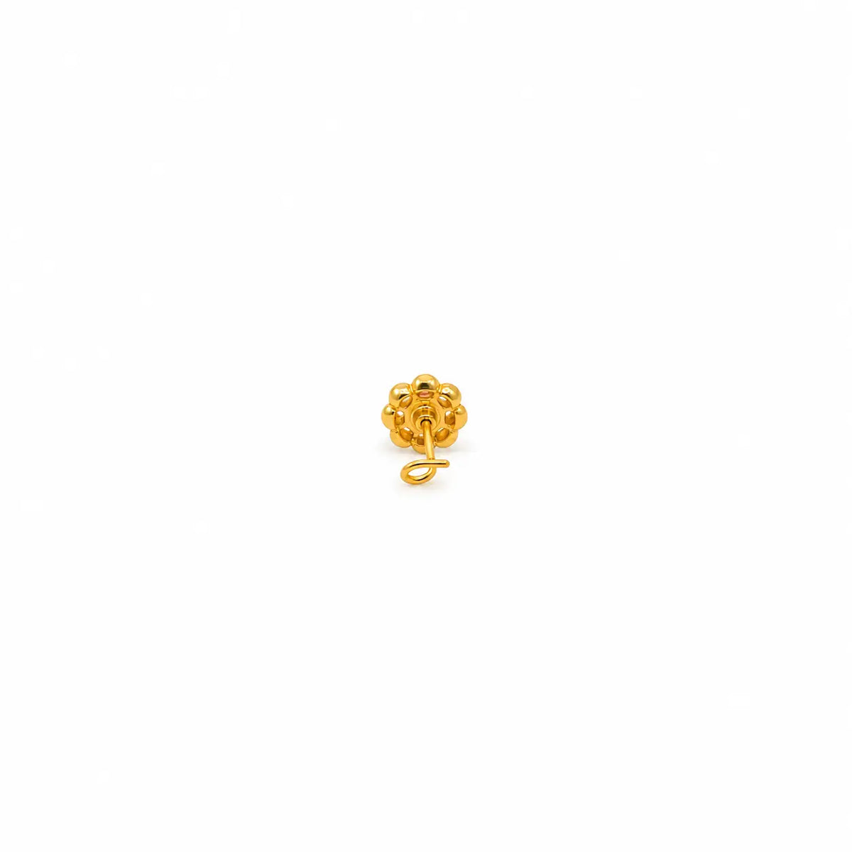 AVIRRA Gold Filled Ruby Floral Wired Nose Pin