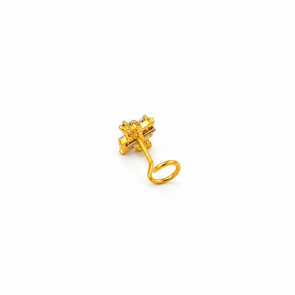 AVIRRA Gold Filled Floral Crystal Wired Nose Pin