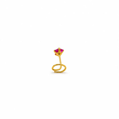 AVIRRA Gold Filled Pink Star Wired Nose Pin