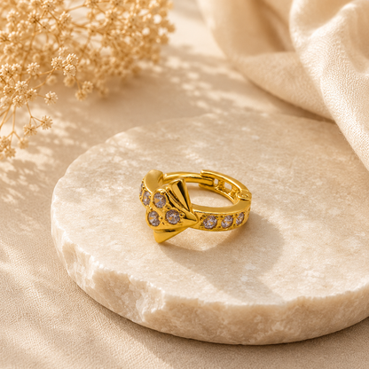 AVIRRA Gold Filled Crystal Star Hoop Nose Ring