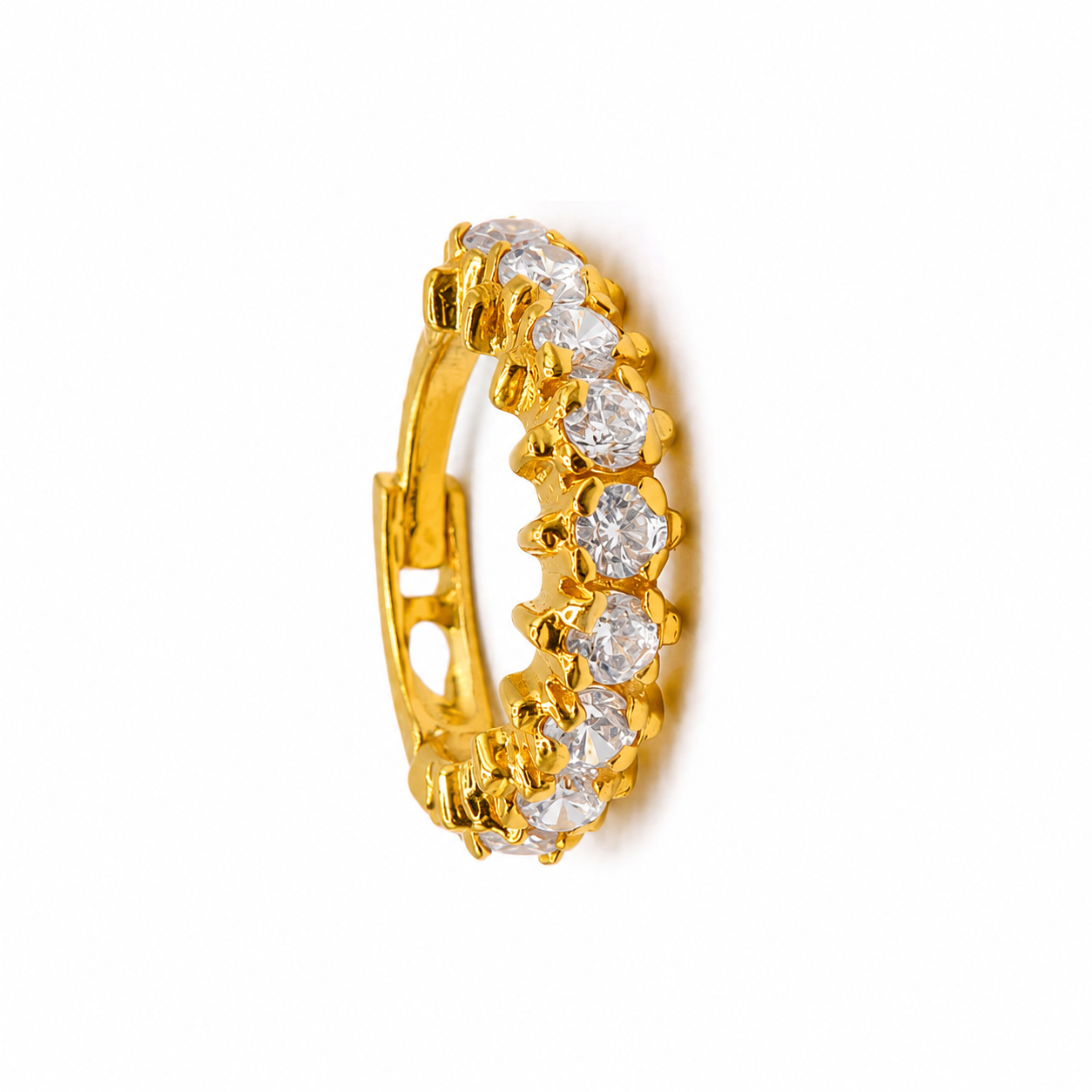 AVIRRA Gold Filled Crystal Half Hoop Nose Ring