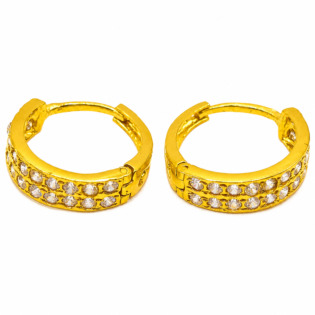 AVIRRA Gold Filled Diamond style Crystal Hoop Earrings