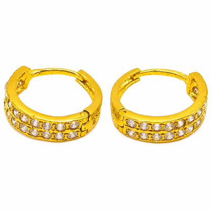 AVIRRA Gold Filled Diamond style Crystal Hoop Earrings