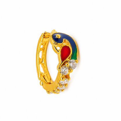 AVIRRA Gold Filled Peacock Crystal Hoop Nose Ring