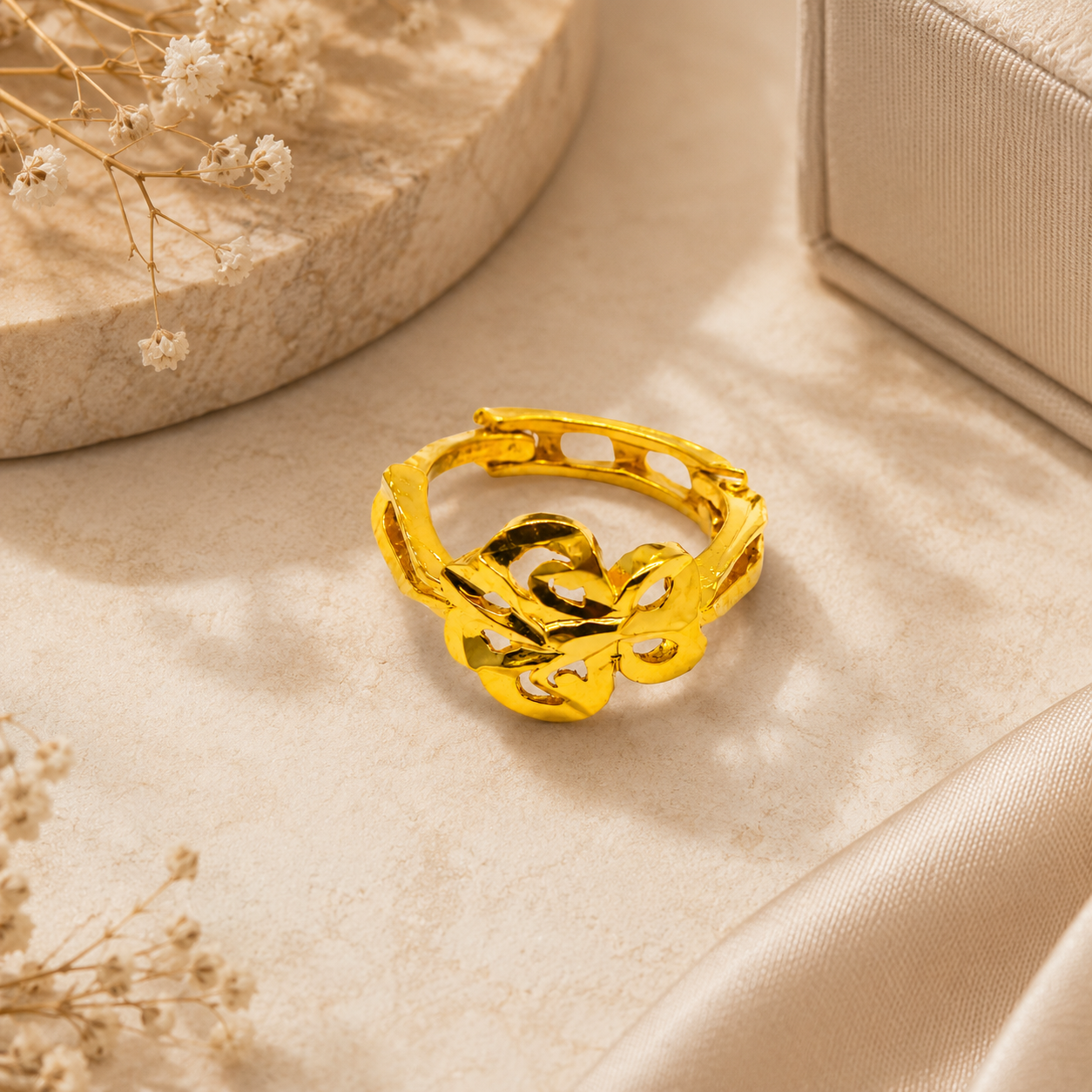 AVIRRA Gold Filled Floral Filigree Hoop Nose Ring