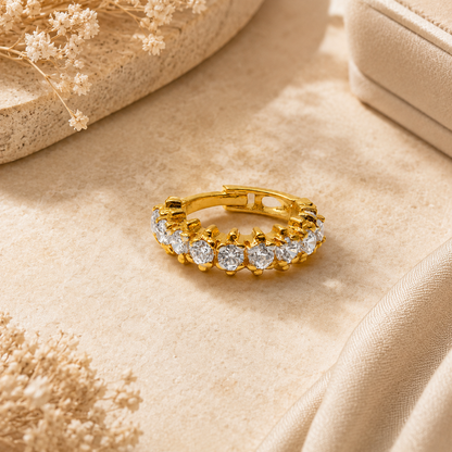 AVIRRA Gold Filled Crystal Half Hoop Nose Ring