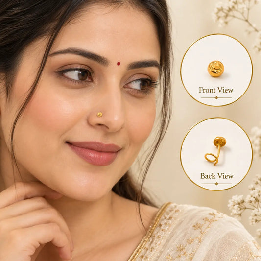 AVIRRA Gold Filled Plain Round Wired Nose Pin