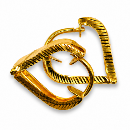 AVIRRA Gold Filled Geometric Heart Hoop Earrings